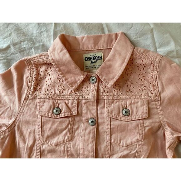 Oshkosh Pink Denim Jacket with lace yoke, Sz:14 NWT - Picture 10 of 10
